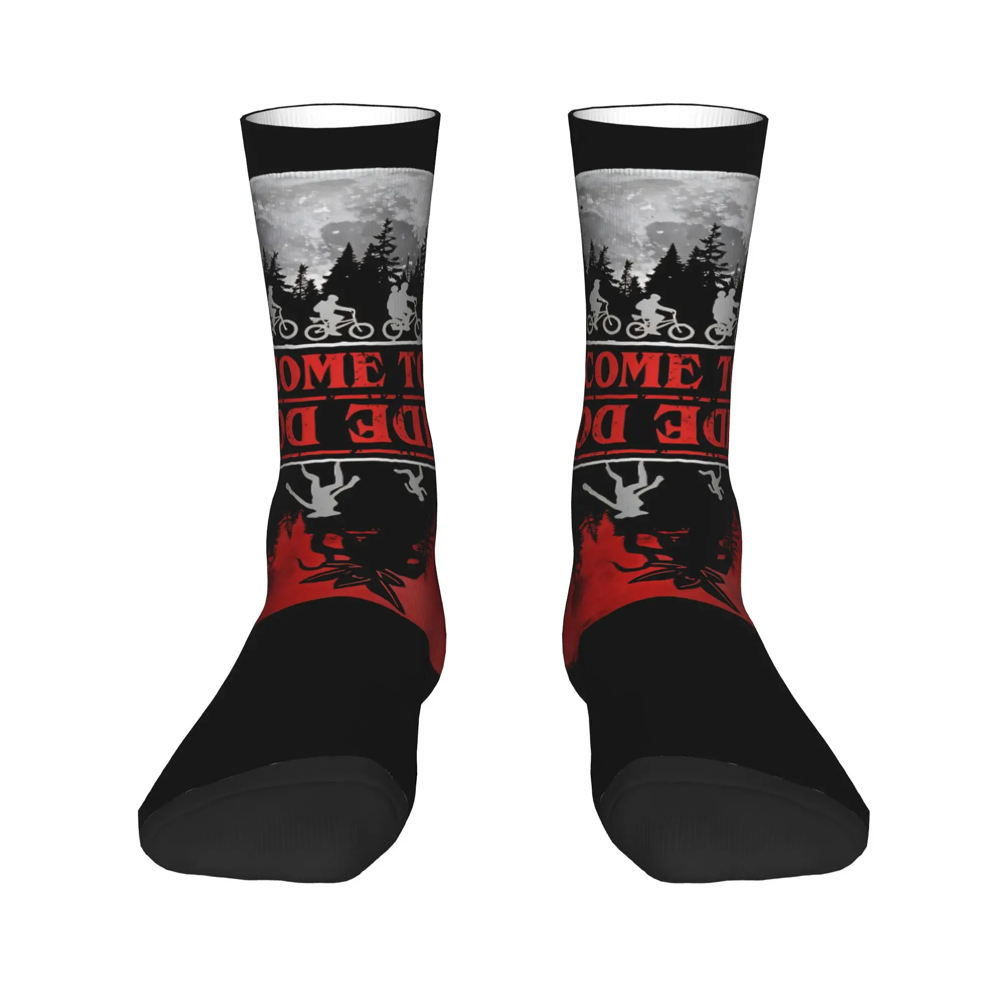 Welcome To the Upside Dowm Horror TV Socks Anti Sweat Stockings Men's Soft Breathable Running Sports Socks Fashion Graphic Socks