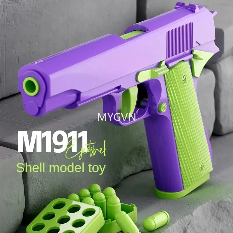 Kolorowy pistolet zabawkowy z wyrzutem nabojów, replika bez funkcji strzelania z ręcznym wyrzutem nabojów, zabawka antystresowa, unikalny rekwizyt wystawowy, prezent dla chłopca.