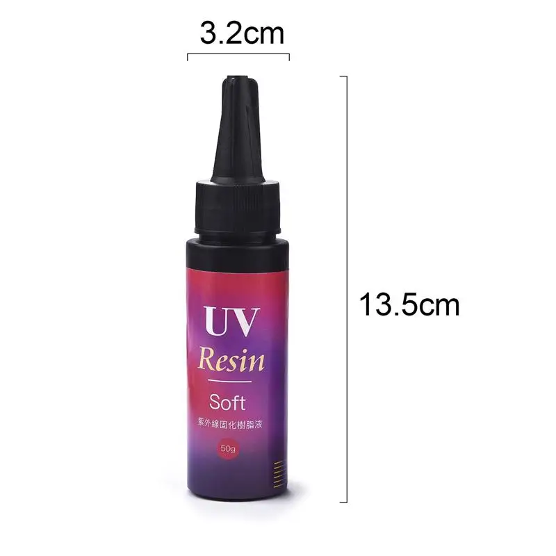 Soft UV Resin Glue Ultraviolet Curing Solar Cure Sunlight Activated DIY Jewelry Making Quick Drying Glue Resin Soft Glue Crystal