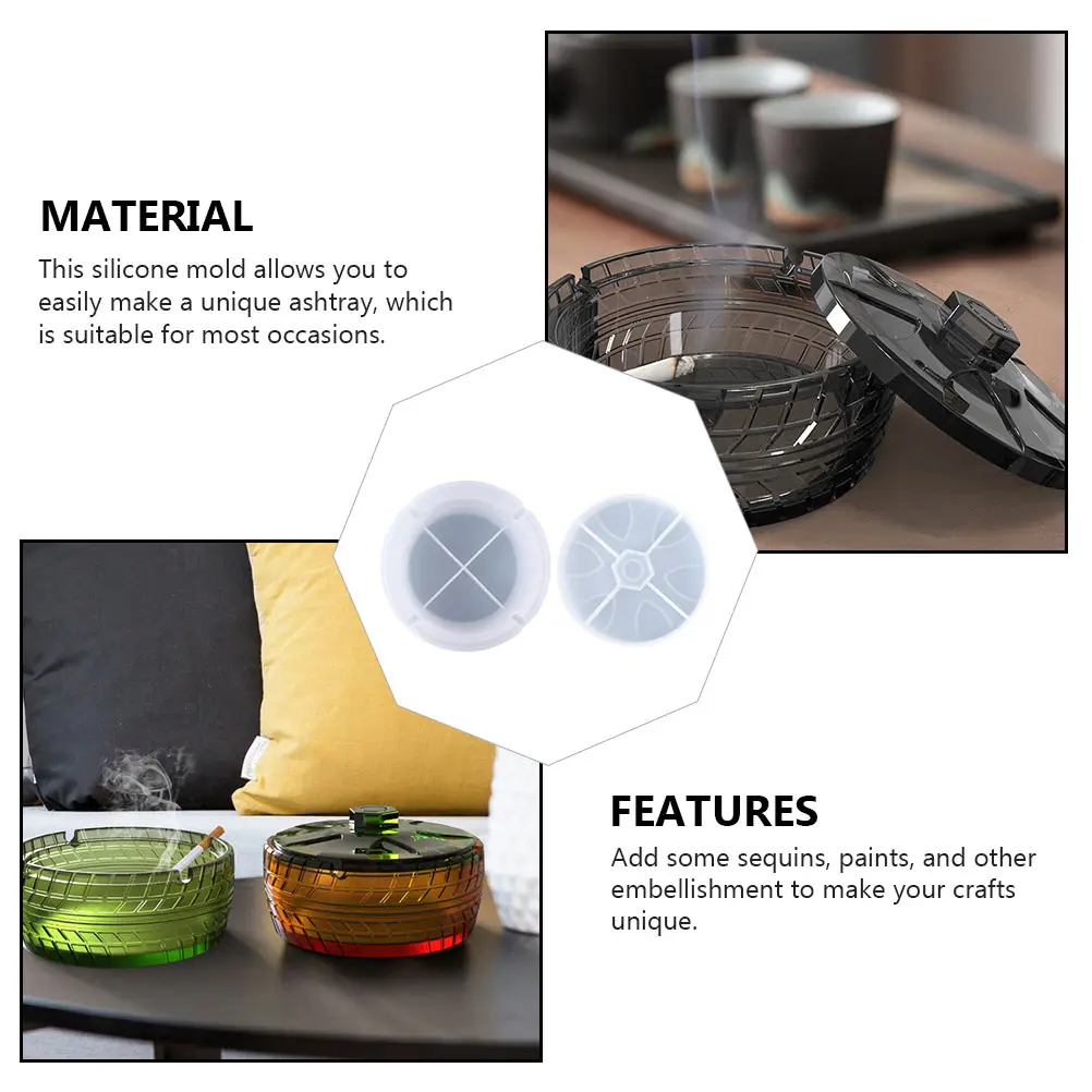

Epoxy Ashtray Mold Silicone DIY Craft Tool for Unique Handmade Decorative Trays Adds Sparkle to Any Indoor Space Resin Mould