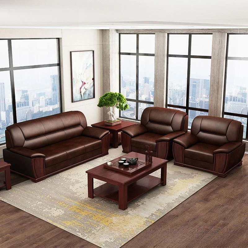 

Офисный диван, простой современный дизайн, для приема гостей, трехместный, небольшой, в комплекте с журнальным столиком.