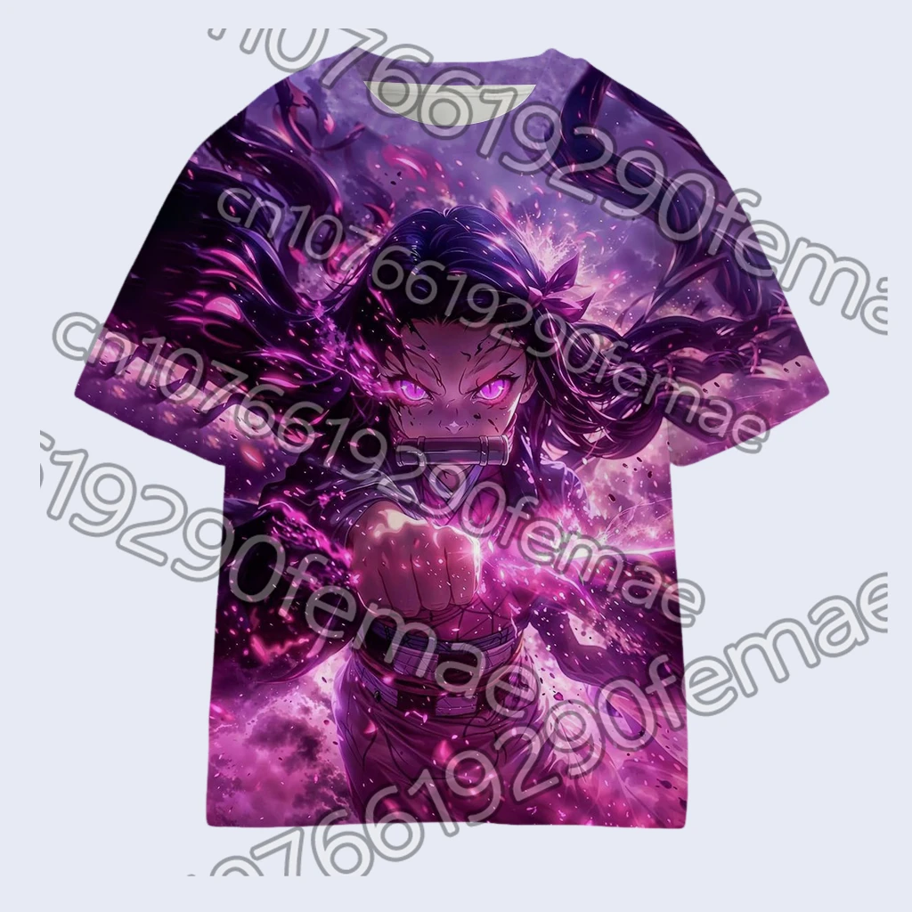 

Новая футболка для совместной работы «Убийца демонов», тематический принт Танджиро и Незуко, футболка с рисунком аниме для унисекс, повседневная одежда летом