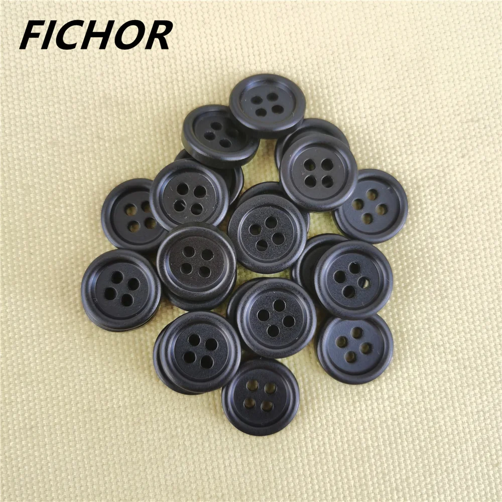 

30/50pcs 12.5mm 4 Holes Black Resin Buttons Solid Color Buttons For Clothes Shirt DIY Bottons Apparrel Accessories