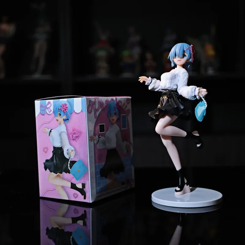 24CM Re:Life in A Different World Rem Figure Action Model Decoration Cartoon Doll Ornament Collection Toys Gifts Present Anime