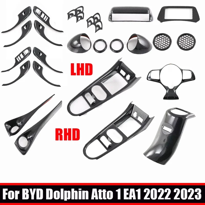 

LHD RHD для BYD ATTO 1 Dolphin EA1 2022 2023 inteiror accessrios переключатель стеклоподъемника, панель переключения передач, передняя и задняя розетка кондиционера