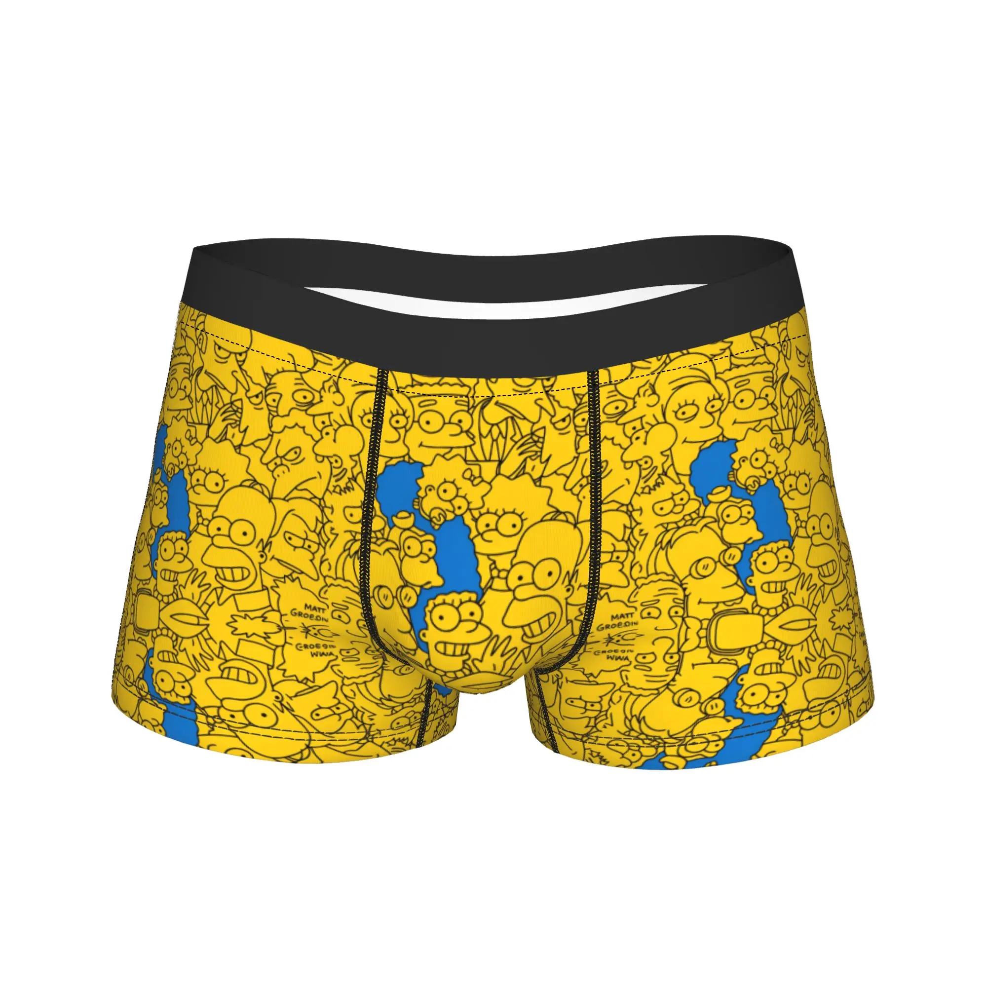 Marge S-Simpsons Hidden Outline Art Boxer Brief  Underwear Trenky Males Comfortable Trunk Custom Large Size Panties