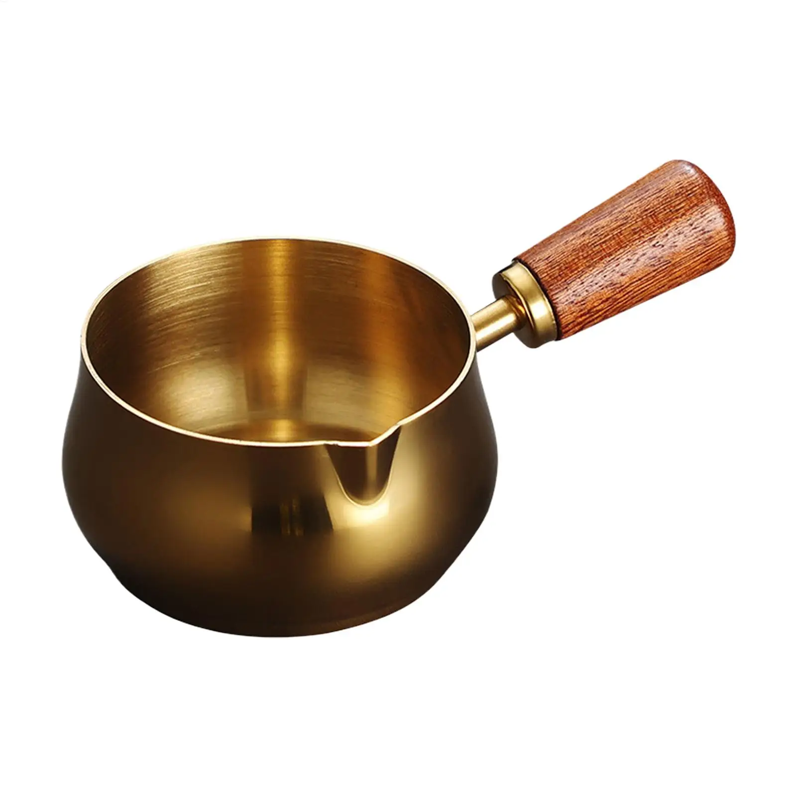Stainless Steel Sauce Cup With Wooden Handle 180ml Seasoning Cup Mini Dipping Bowls Steak Dressing Cup Kitchen Serving Tool