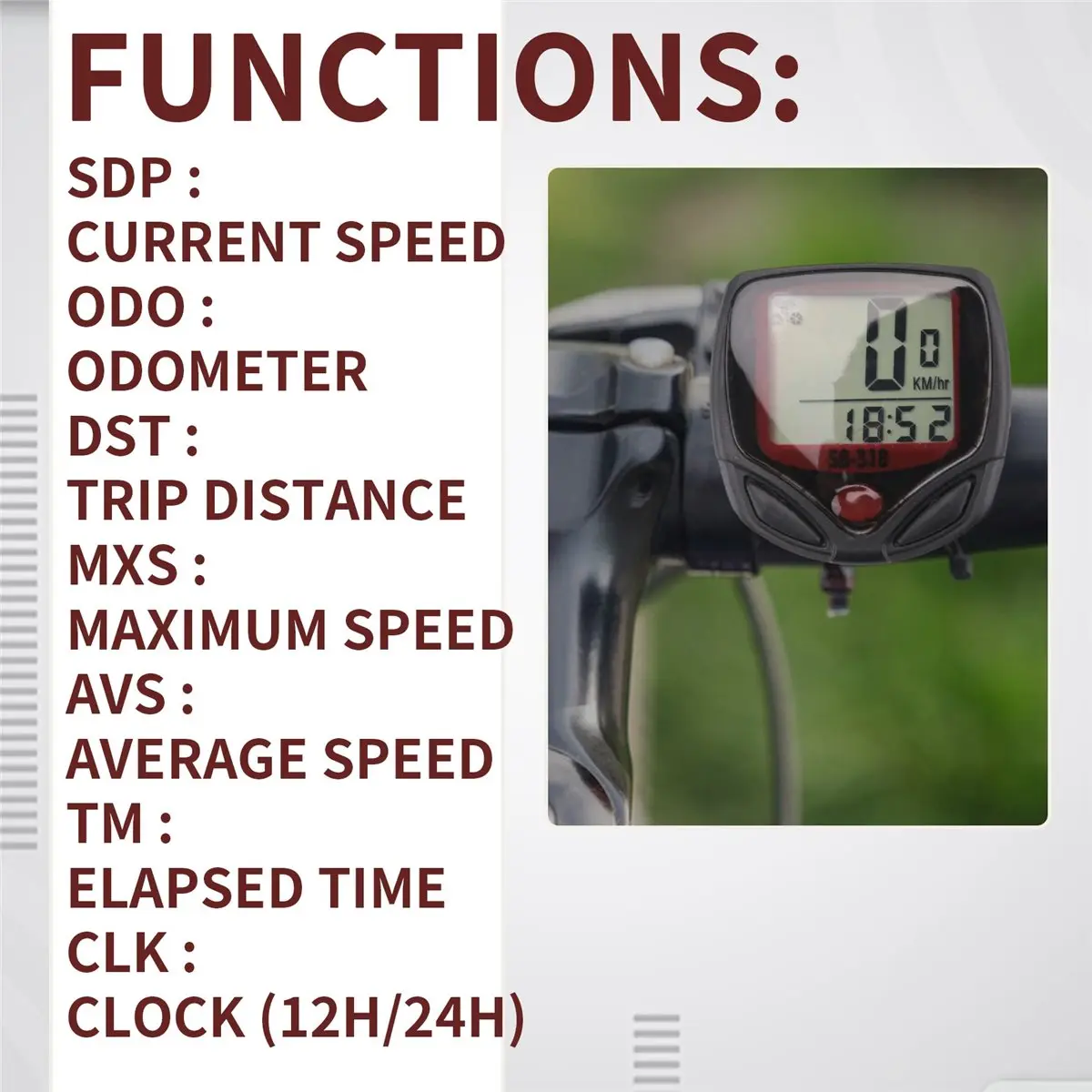 #07S Waterproof Bike Computer Bicycle Meter Odometer Wired Stopwatch,bike speedometer,(black & red)