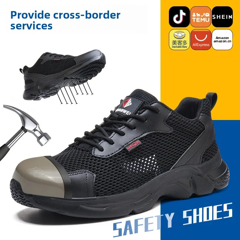 Unisex Steel Toe Safety Shoes 2026 Breathable Mesh Outdoor Industrial Anti Smash Puncture Lightweight Comfortable Non Slip