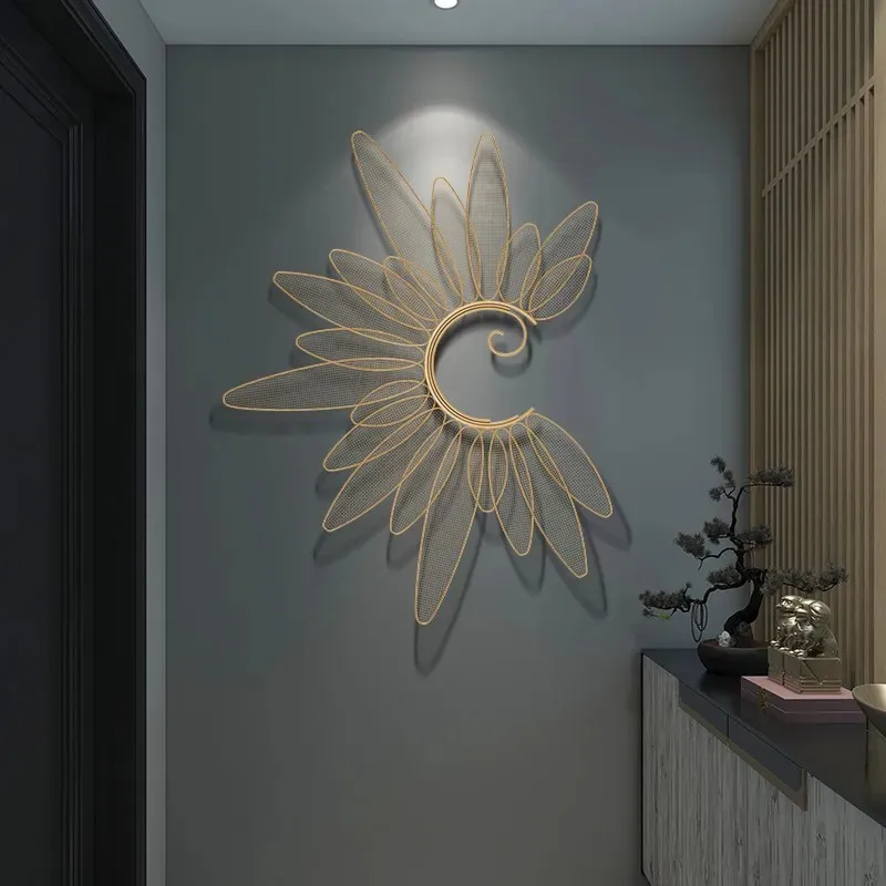Light luxury wrought iron  pendant clubhouse ktv corridor entrance restaurant bedside sofa background wall decoration mural