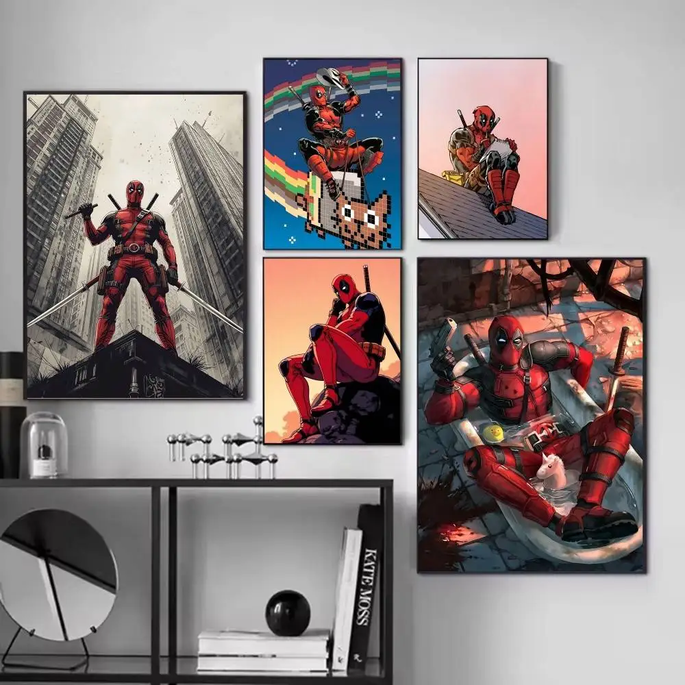 1pc Classic Movie Cartoon D-D-DeadpoolS Funny Hero Posters Fancy Wall Sticker for Living Room Bar Decoration Wall Decor - view 2
