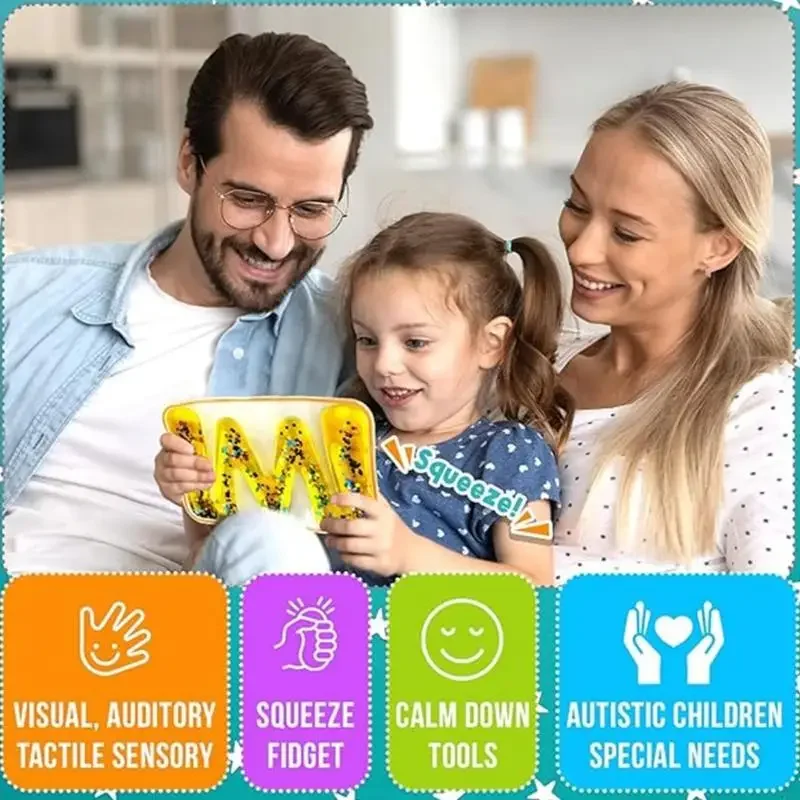 6 個の液体の流れ感覚スクイーズおもちゃ子供のためのストレスリリーフ感情ボール虹色の視覚刺激 15UB