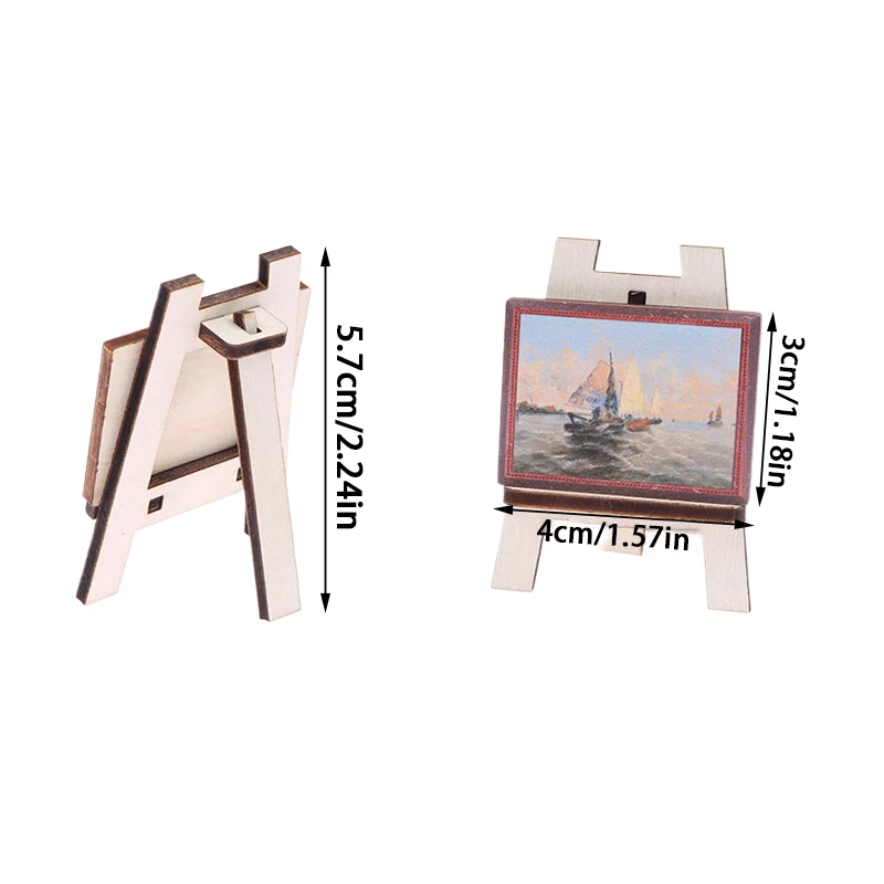 1:12 Dollhouse Miniature Oil Painting Drawing Board Model Set Toy Accessories Dollhouse Decor