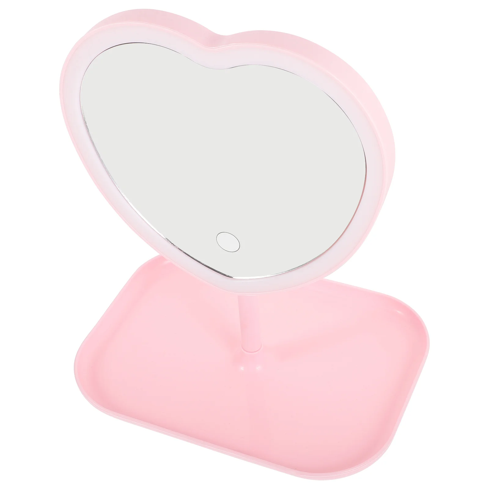 Specchio da tavolo Love Beauty Makeup Luce LED ricaricabile tramite USB (amore rosa) per specchi