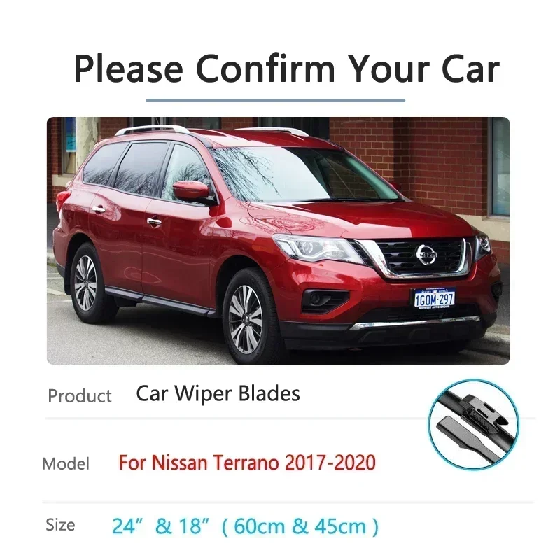 For Nissan Terrano 2017 2018 2019 2020 Car Wiper Blades Front Cleaning Window Windscreen Windshield Brushes Washer Accessories
