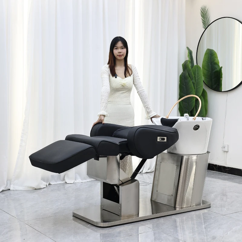 

Стулья для шампуня для душа, спа-салона для взрослых, парикмахерские массажные стулья для шампуня, мебель из искусственной кожи для сбора ушей, Silla De Champú MHXFY