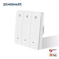 Zemismart Zigbee Smart Curtain Switch for Roller Shade Motor Push Button Switch Work with Tuya Alexa Google Home Timer Control