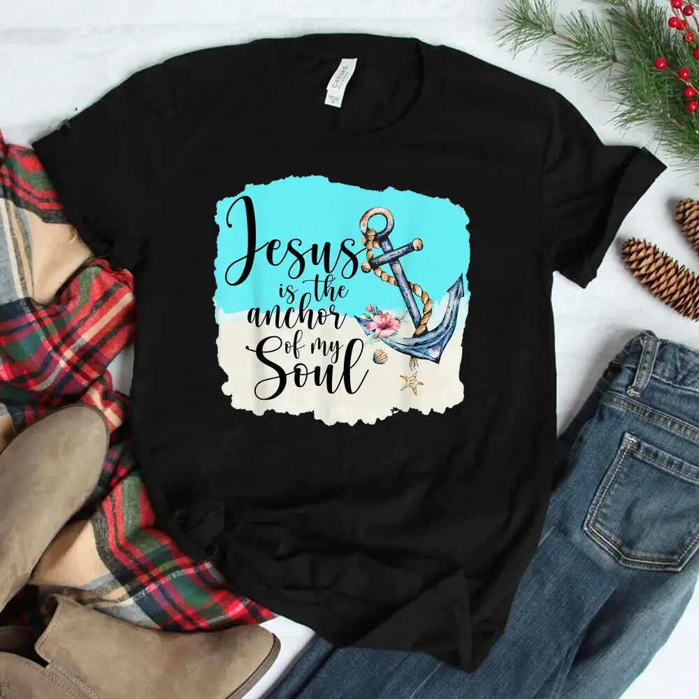 

HOT SALE!! Beautiful Jesus Is The Anchor Of My Soul Jesus T-shirt Size S-5XL