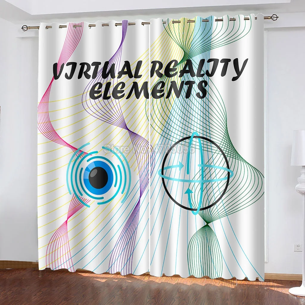 2 Panels Curtains 3D Printed Gamepad Blackout Curtains Rings Top Cartoon Window Drapes 90x110 Inch Large Size Boys Girls Gifts