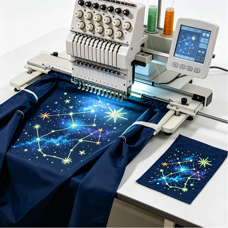Automatic Embroidery Machine for Custom Logo Production Multi Head Computerized System for Apparel Business Use