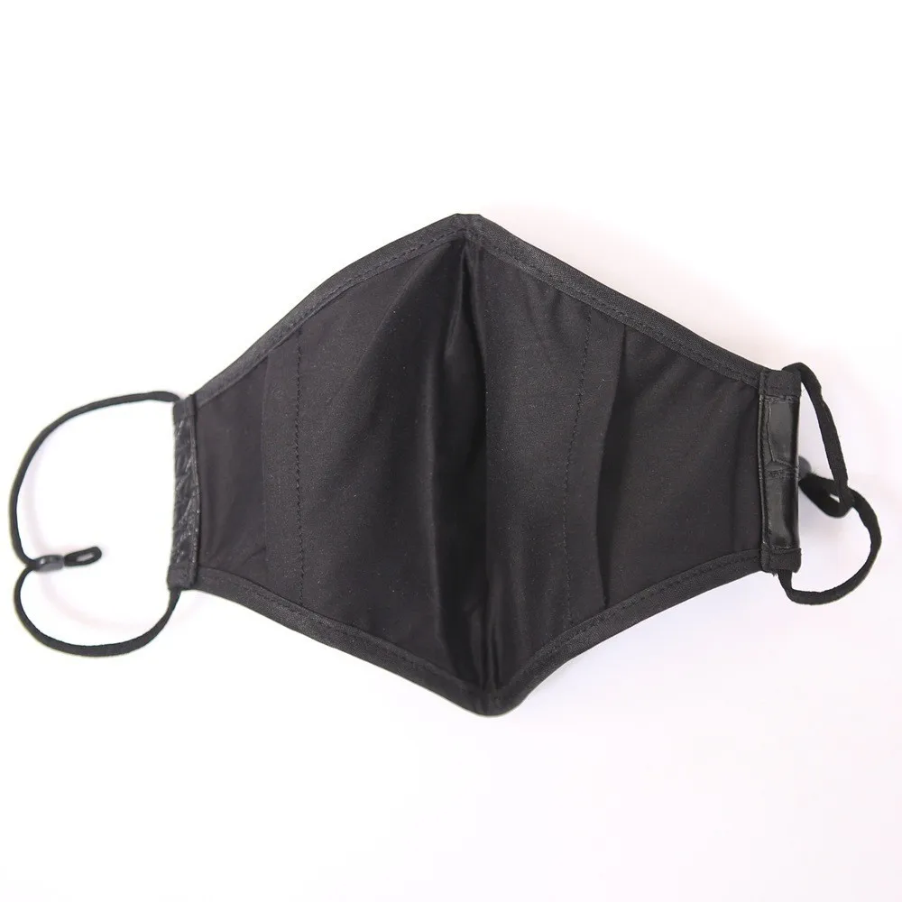 Filtro de três camadas personalizado máscara de proteção aprimorada decorativa impermeável couro sintético PU lavável moda adulta