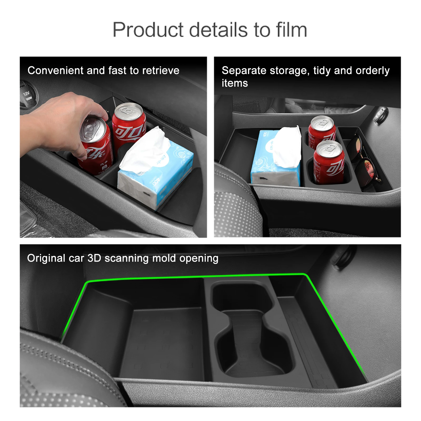 for Hyundai Santa Fe 2024 2025 Center Console Lower Storage Box Car Accessories Drinks Holder Storage Tray Organizer Case