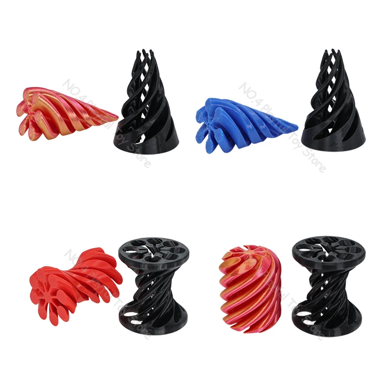 Funny 3D Printed Spiral Cone Toy Impossible Pyramid Passthrough Sculpture Pass Through Pyramid Toy Mini Vortex Thread Illusion