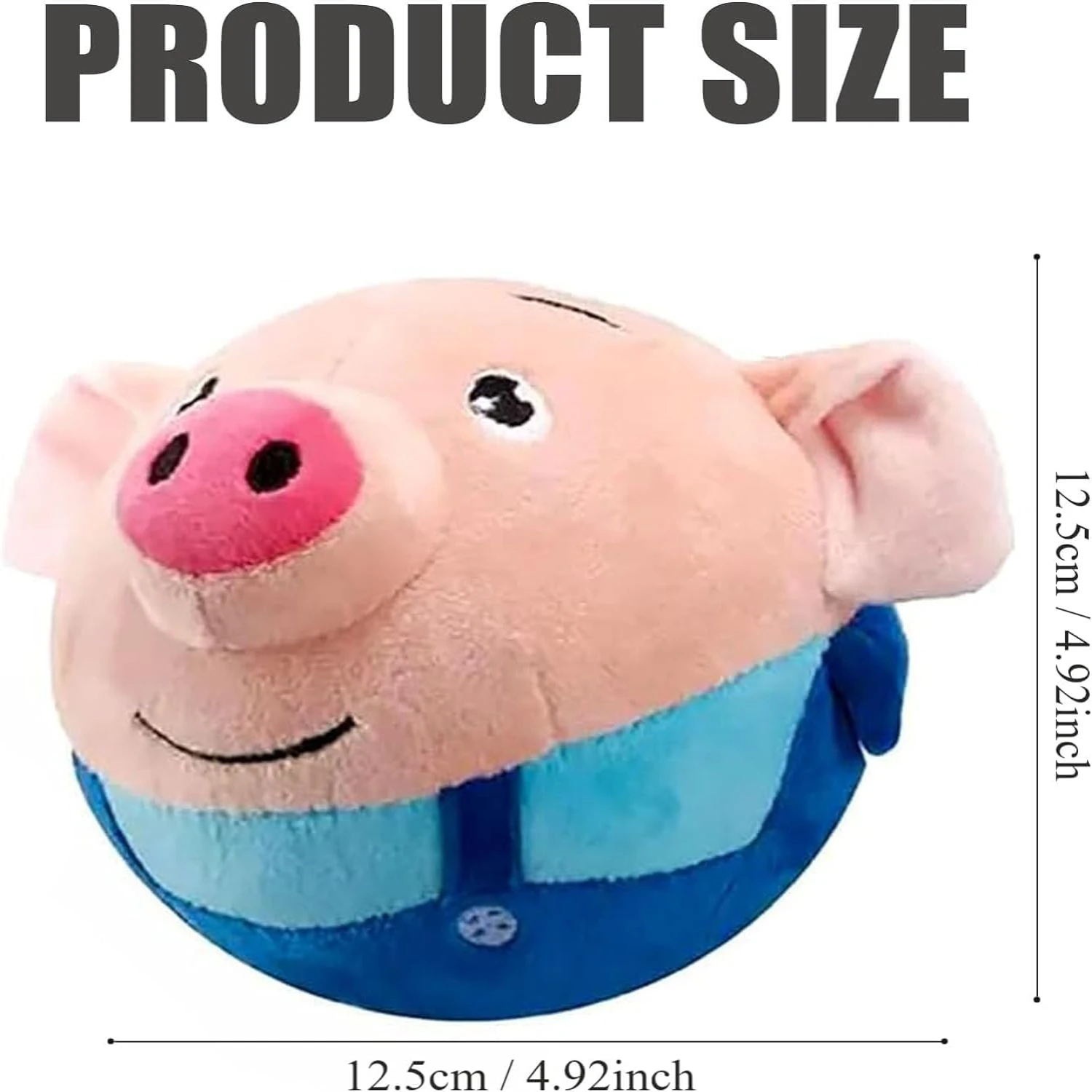 Active Moving Pet Plush Toy, 2024 New Interactive Dog Toys Squeaky Dog Ball Toy, USB Rechargeable Washable Pig Plush Sound Elect