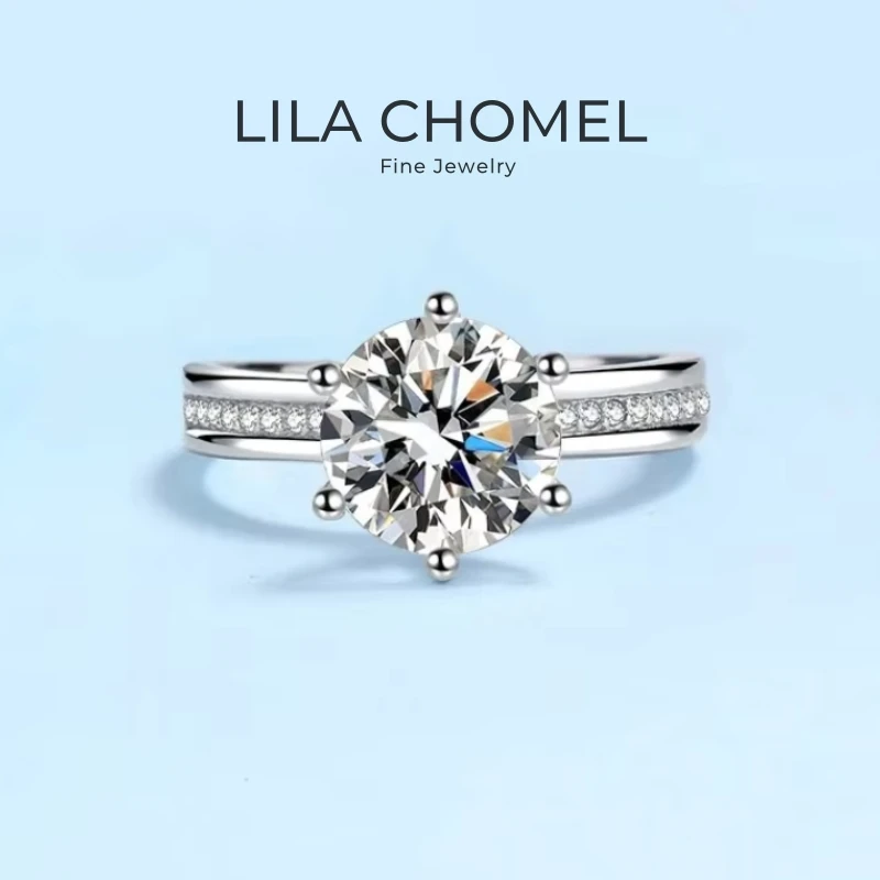 

Engagement Rings 18K White Gold Women Wedding Band 3 Carat VVS1 D Color Moissanite Diamond Girlfriend Birthday Gift Fine Jewelry