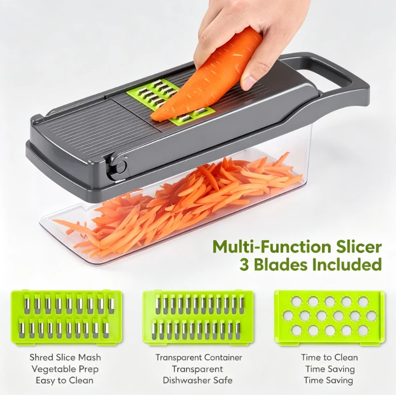 Multifunctional Manual Vegetable Cutter Set Kitchen Gadgets Slicer Shredder Grater Wiper Practical Household Cooking Tools
