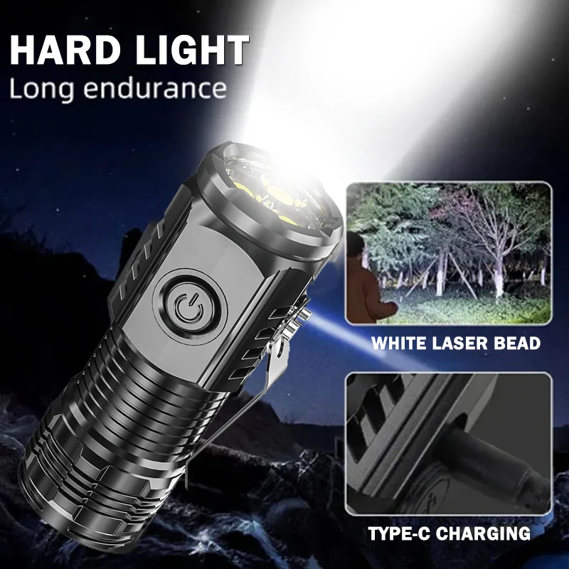 New Ultra Powerful Flashlight 3 Core LED Mini Tactical Flashlight USB Rechargeable High Power LED Torch With Magnet Hand Lamp