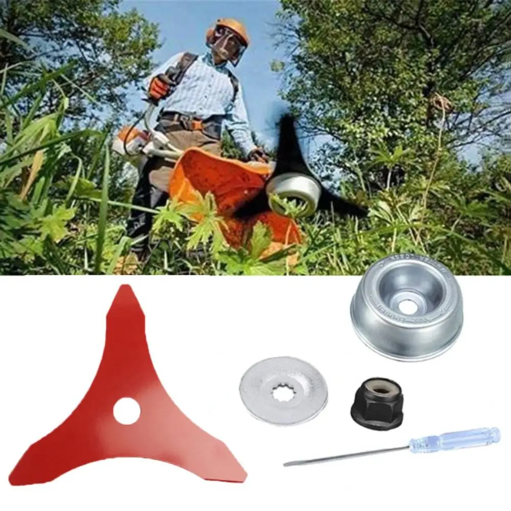 

3 Tooth Design Brush Cutter Cutting Plate Manganese Steel Trimmer Cutter Straight Shaft Grass Cutter Landscaping Tools