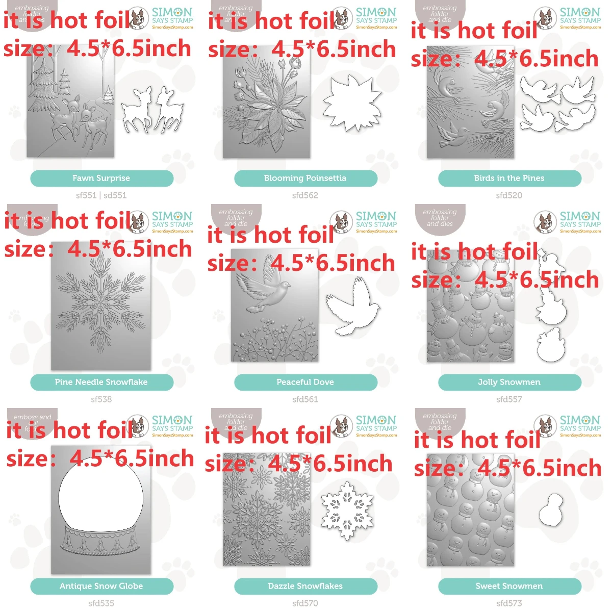 

Flying Pigeons and Snowflakes Hot Foil Cutting Dies Scrapbook Diary Decoration Stencil Embossing Template DIY Greeting Card