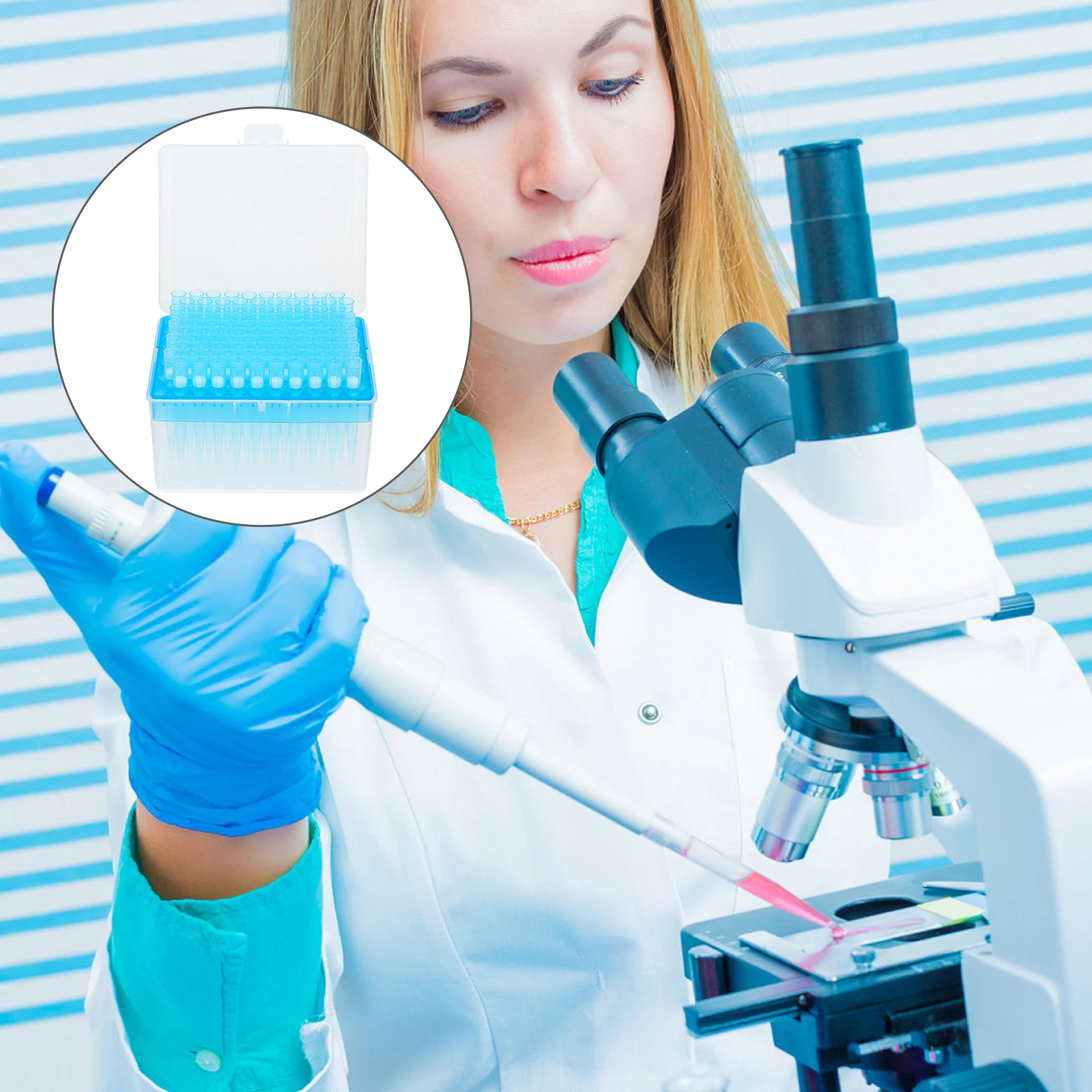 100pcs Filter Pipette Tips Disposable High Transparency Sterile Laboratory Use Clear Suction Heads for Liquid Transfer