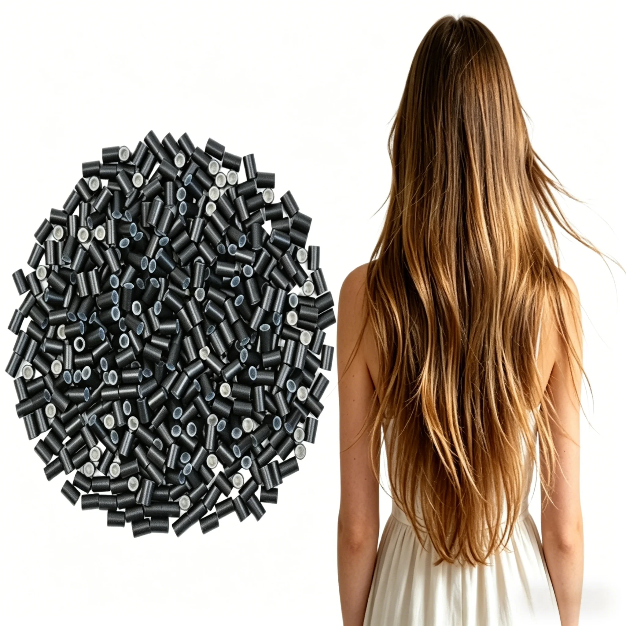 

4.0*2.8*6.0mm Copper Tubes/links Dreadlock Beads Hair Accessories Hair Rings for Hair Extensions Lined Silicone 500 pcs