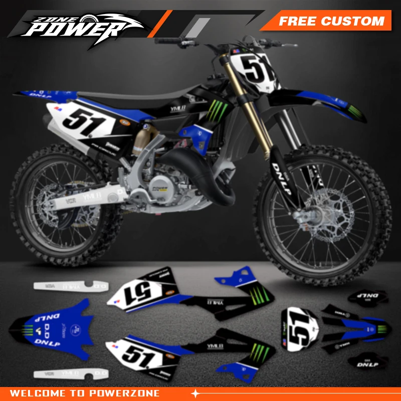 

Powerzone для Yamaha YZ125 YZ250 YZ 125 YZ 250 пользовательские фоны мотоциклетные графические наклейки Наборы наклеек