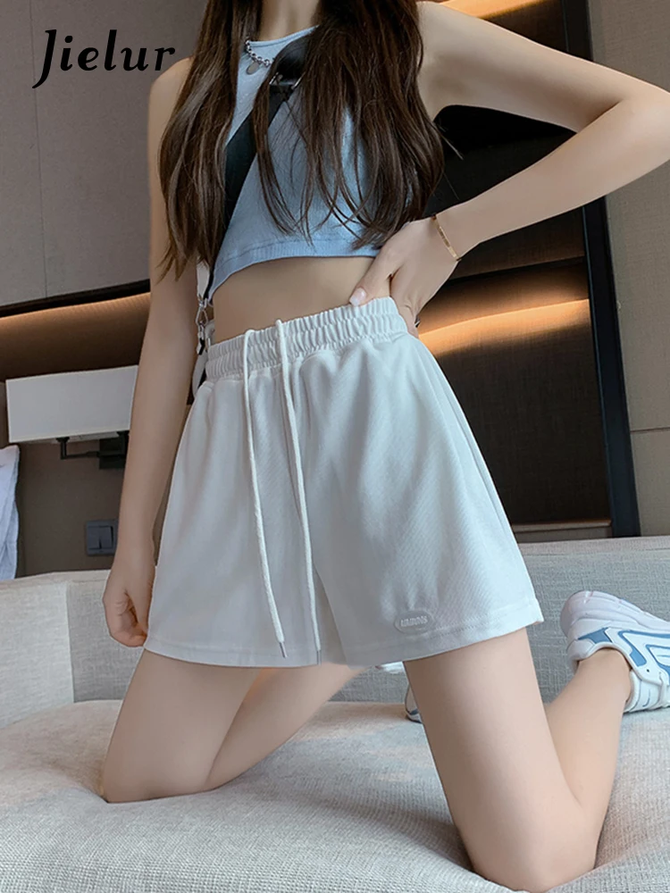 

Jielur Leisure Wide Leg Shorts for Women Summer Loose Thin Women's Shorts Korean Fashion Black White Sport Shorts Female M-XXL