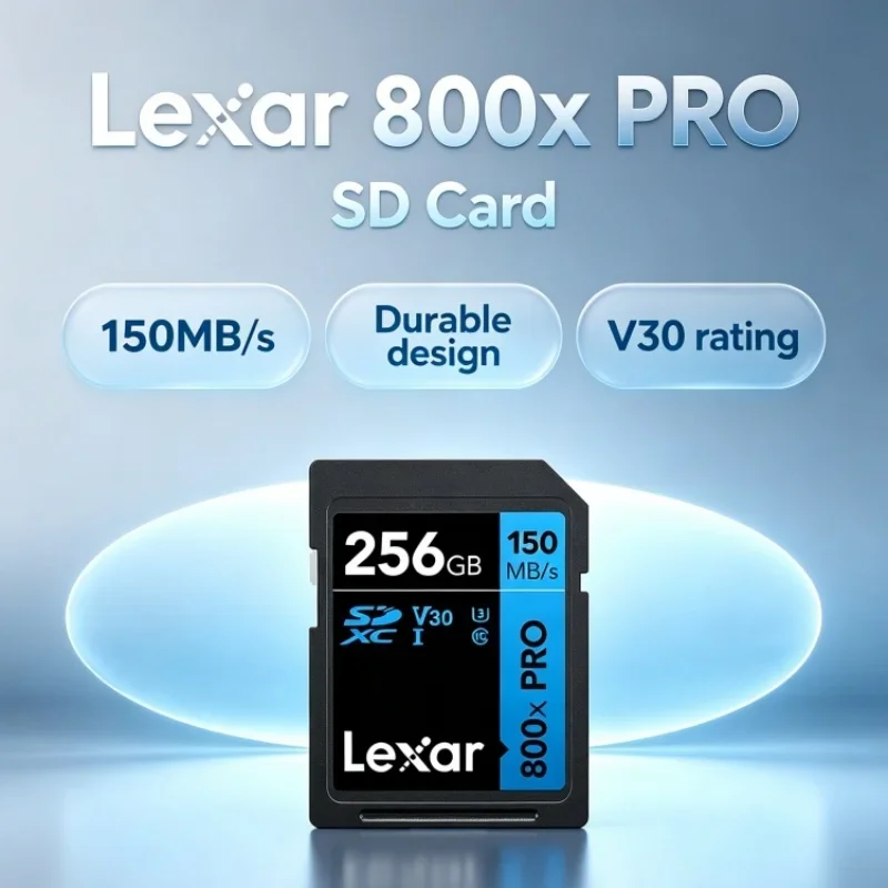 Lexar 800x Pro SD Card UHS-I V30 U3 Class 10 4K Read 150MB/s 32GB 64GB 128GB 256GB SDXC Memory Card for Drone