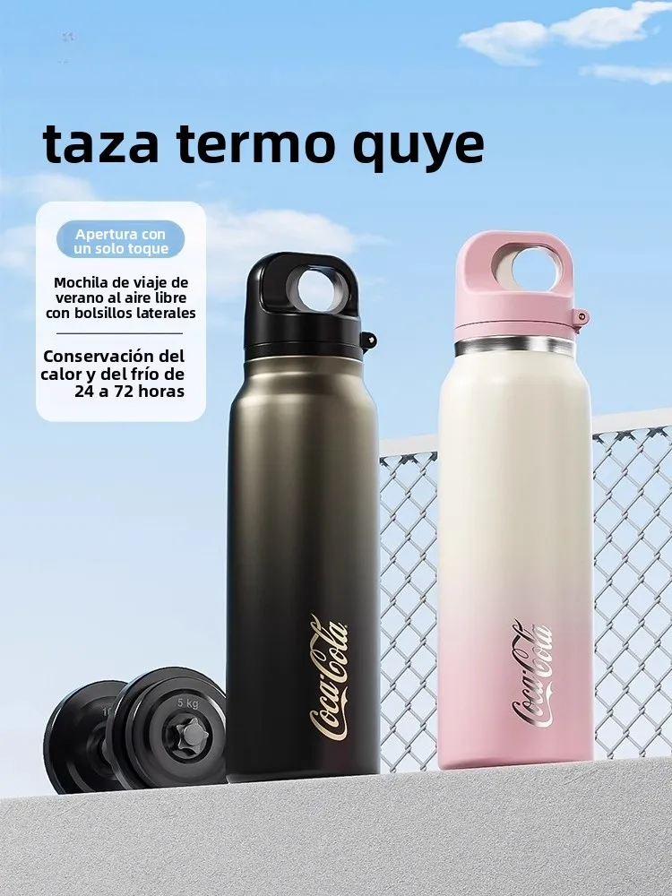 Botella de Agua Aislada Portátil GERM Coca-Cola Estilo Deportivo para Hombres, Mujeres, Estudiantes, Uso Escolar, Niños, Taza...