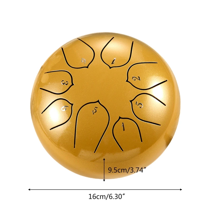 أدوات طبلة اللسان الفولاذية المضحكة مقاس 6 بوصة 8 ملاحظة مع مطارق للتعليم الموسيقي وشفاء العقل لمحبي الموسيقى