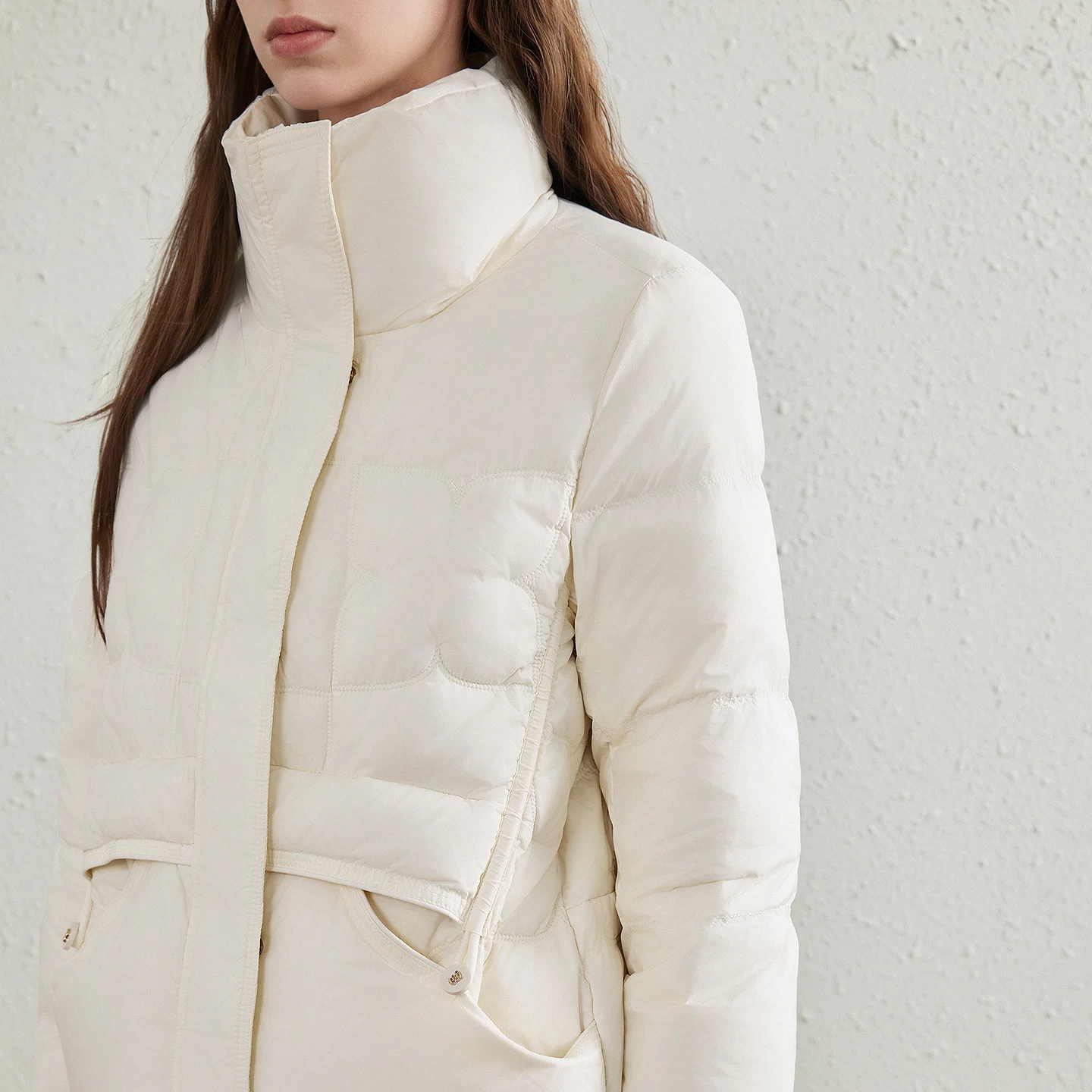 TOYOUTH Women's 90% White Duck Down Jacket 2026 Autumn New High Neck Windproof Fluffy Cocoon Silhouette Warm Outerwear - view 4