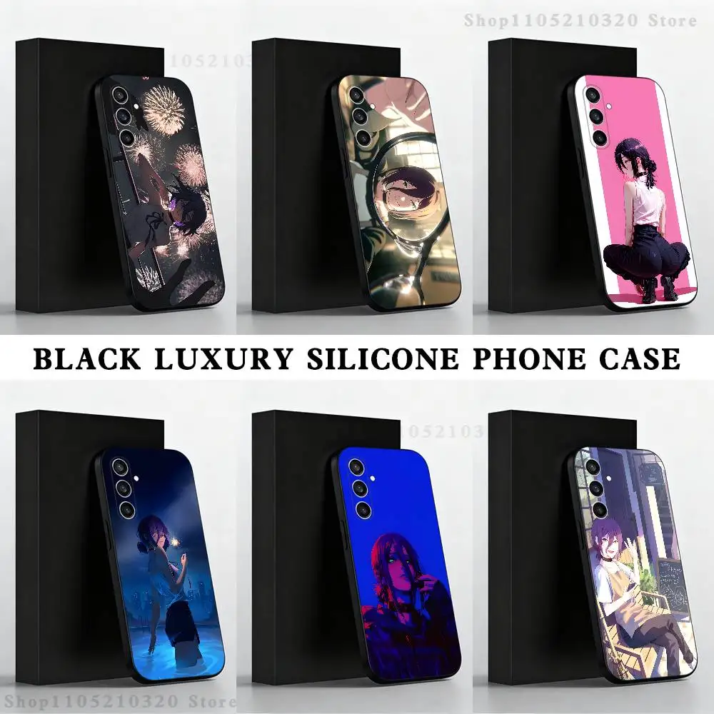 

Chainsaw M-Man R-Reze Phone Case For Samsung S25,S24 Ultra,S20,S30 plus,S22 plus,S23,S30 Ultra 5G Silicone Black Shell