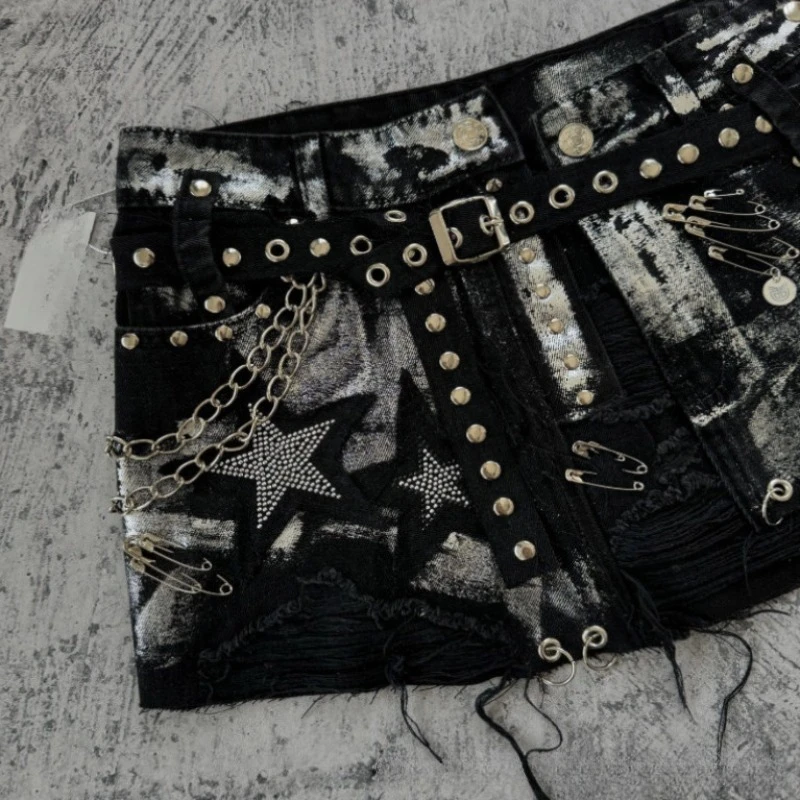 Y2K Embroidered Denim Skirt Dancewear Sexy Cowboy Mini Skirt with Exquisite Embroidery Trendy Aesthetic Streetwear for Women