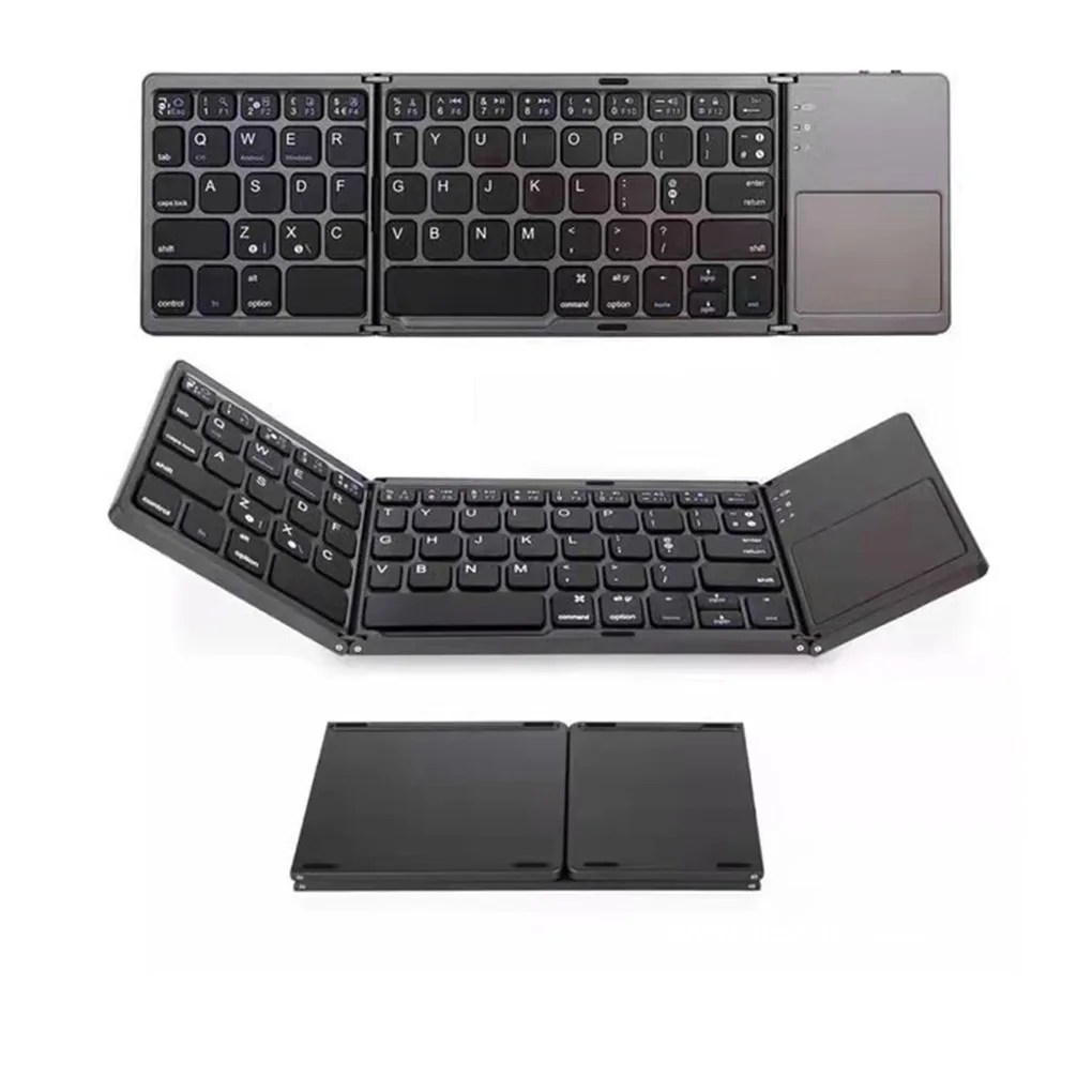 ABS Wireless Gaming Keyboard Foldable Micro 140mAh Rechargeable USB Charging 64 Keys Bluetooth-compatible Laptop Keypad