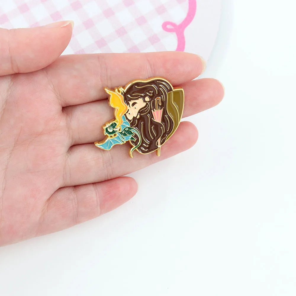 

Cartoon Movie Children Brooch for Clothes Soft Woman Enamel Pin Lapel Pins for Backpack Briefcase Badges Fashion Jewelry Gift