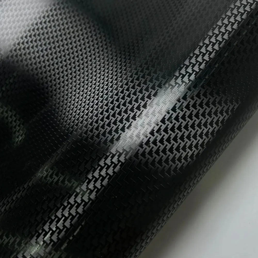 Matte Black Aircraft Pattern Carbon Fiber Film PET 3D/6D Effect Wrap Vinyl Stickers For Car Tuning Color Stickers Adhesive Decal