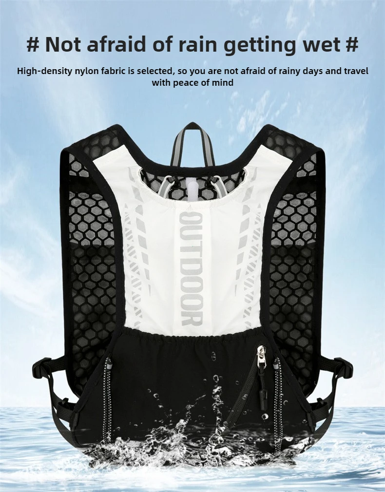 Reflective Running Hydration Vest Cycling Backpack for Outdoor Sports Climbing Hiking MTB Road Bike - Adjustable Vest Bag