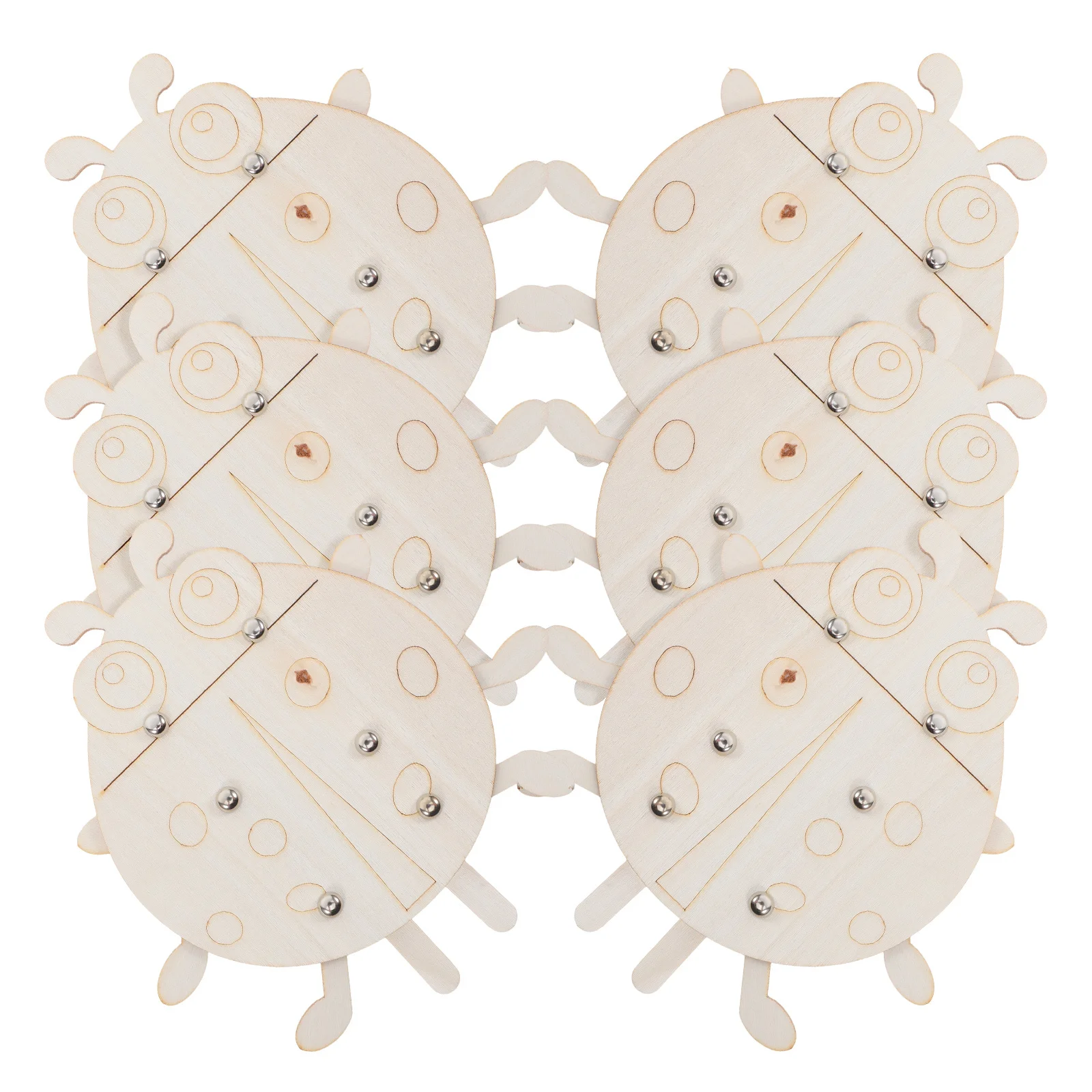 

6Pcs Unfinished Wooden Ladybug Shape Cutouts DIY Painting Art Craft Kit Kids Birthday Nursery Wedding Decor Blank Wooden Shapes