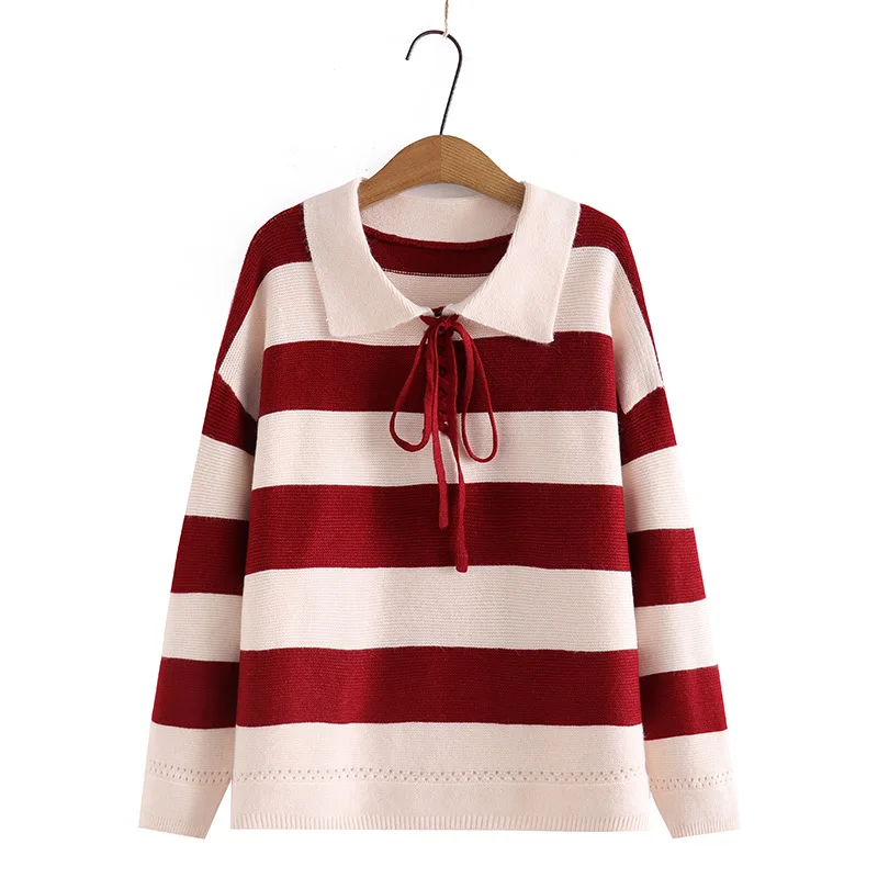 New 2022 Ladies Autumn Winter Plus Size Tops For Women Large Size Sweater Striped Coat 4XL 5XL 6XL