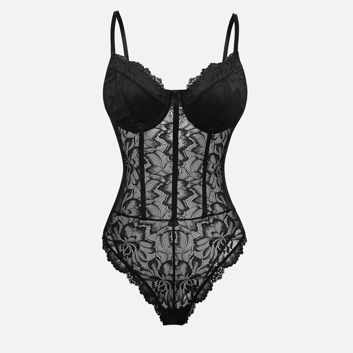 ヨーロッパとアメリカのセクシーな純粋な欲望レースレースメッシュセクシーなストリート痩身と痩身バックレスジャンプスーツ